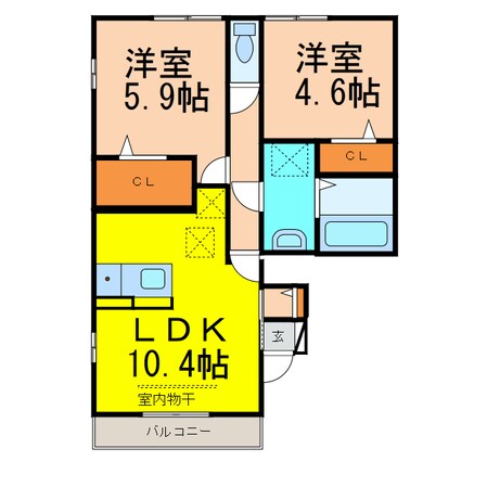 Ｄ－ｒｏｏｍ喜多川の物件間取画像